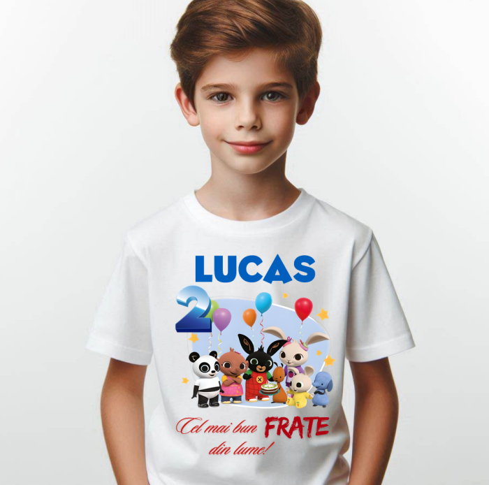 Tricou Copii Bing Bunny cu Cifră Aniversară | Cadou Personalizat e-CADOU [2]