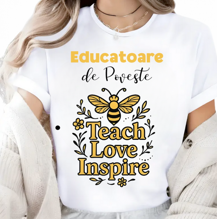 Tricou scoala pentru Doamna la Grupa albinutelor– cadou personalizat pentru profesori [2]