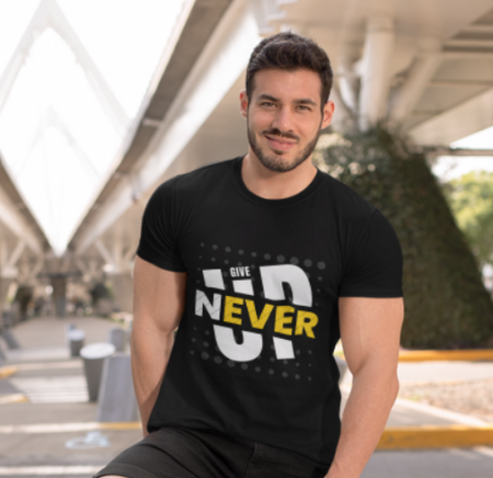 Tricou femei sau barbati personalizat Never Give UP [3]
