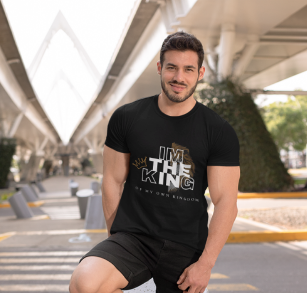 Tricou negru barbati personalizat I'm the KING [2]
