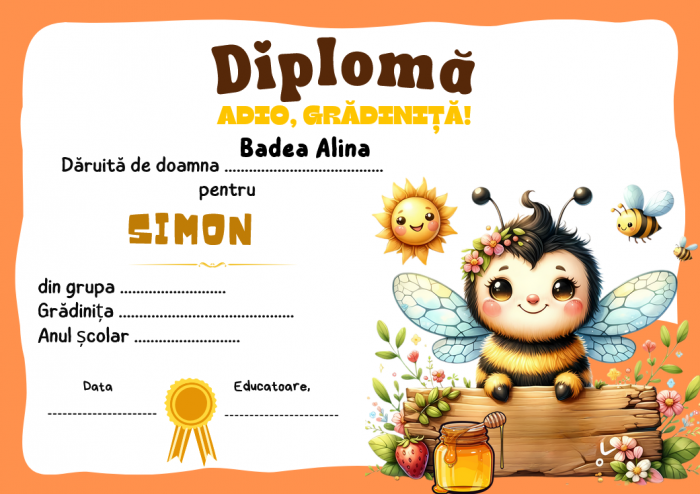 Diplomă personalizată cu text A4 [1]