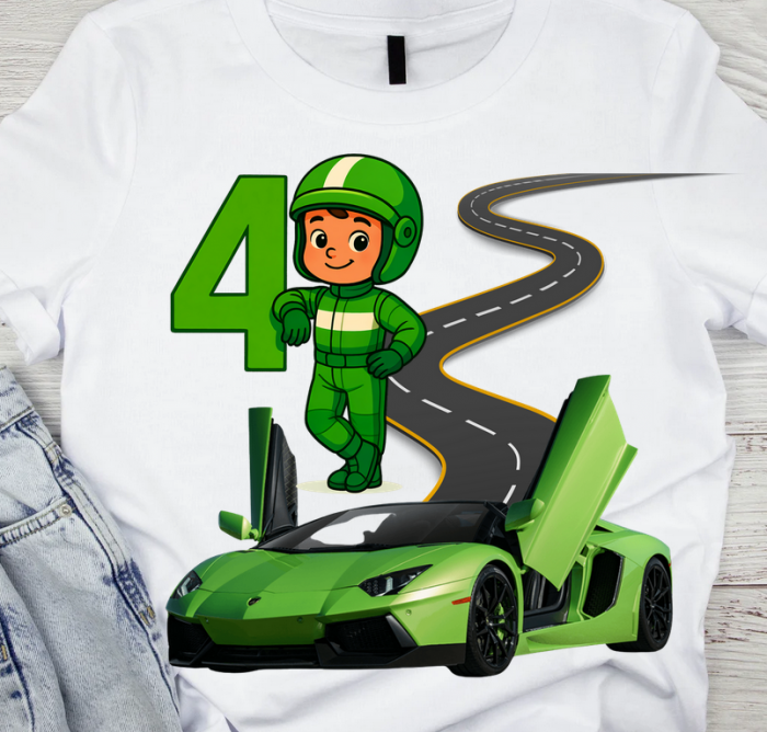 Tricou personalizat aniversar Level 4 Pilot de curse Lamborghini [2]
