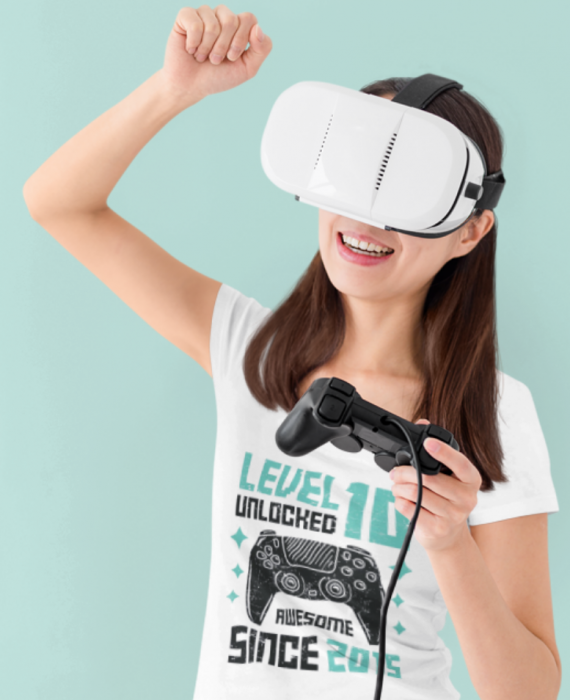 Tricou personalizat aniversar Level 10 Unlocked Awesome Since [2]