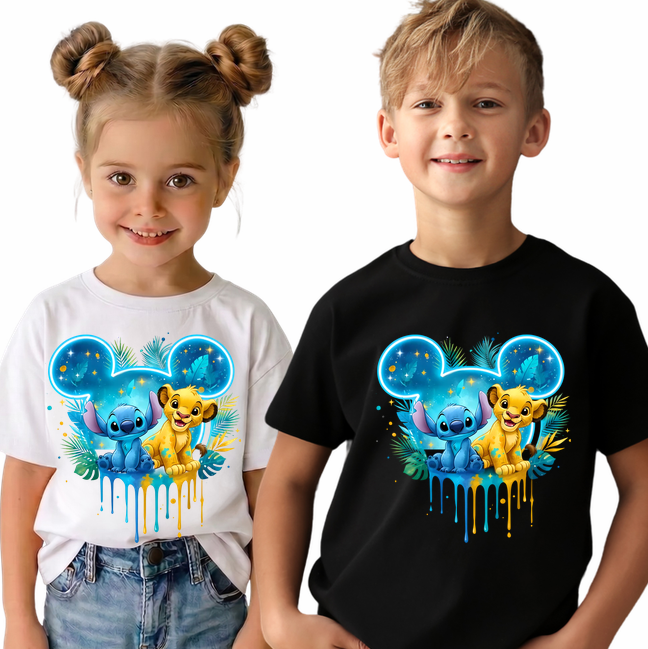 Tricou Personalizat Copii pentru Onomastice și Petreceri SImba Stich [5]