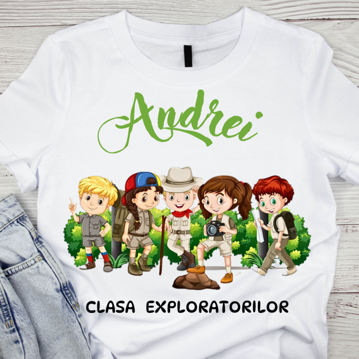 Tricou personalizat pentru absolvire Clasa exploratorilor  cu text sau poze ABS1034 [1]