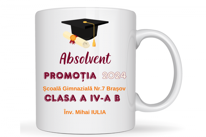 Tricou personalizat pentru absolvire cu text sau poze, unisex Absolvent ABS1013 [2]
