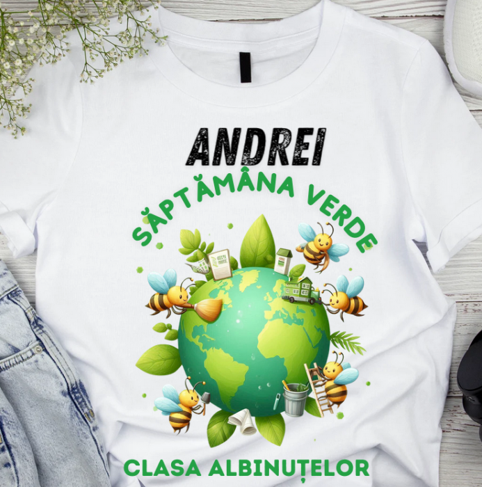 Tricou Personalizat Saptamana verde si Ziua Pământului clasa albinutelor material  bumbac TSV112 [2]