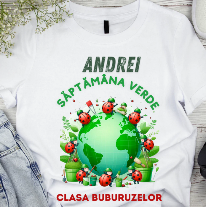 Tricou Personalizat Saptamana verde si Ziua Pământului clasa buburuzelor material  bumbac TSV113 [2]