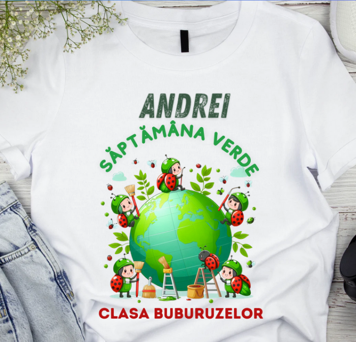 Tricou Personalizat Saptamana verde si Ziua Pământului clasa buburuzelor material  bumbac TSV11 [2]