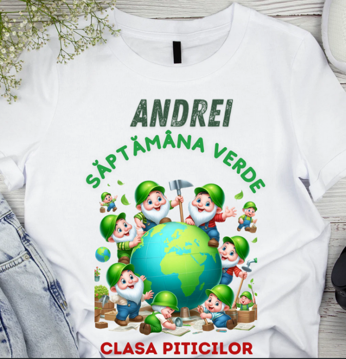 Tricou Personalizat Saptamana verde si Ziua Pământului clasa piticilor material  bumbac TSV116 [2]