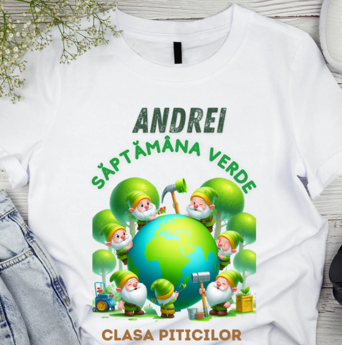 Tricou Personalizat Saptamana verde si Ziua Pământului clasa piticilor material  bumbac TSV117 [2]