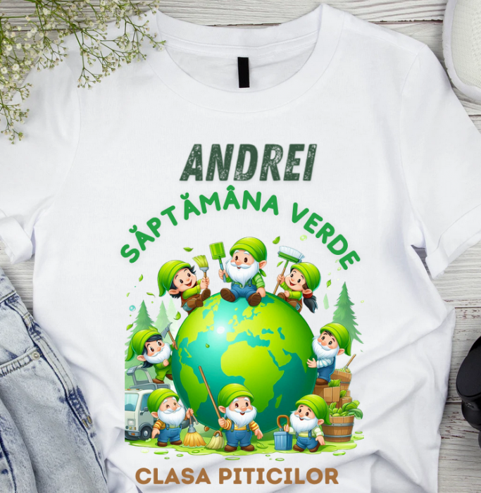 Tricou Personalizat Saptamana verde si Ziua Pământului clasa piticilor material  bumbac TSV118 [2]