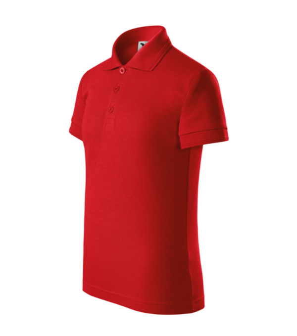 Tricou polo rosu pentru copii din bumbac cu maneca scurta Pique Pol222 [2]