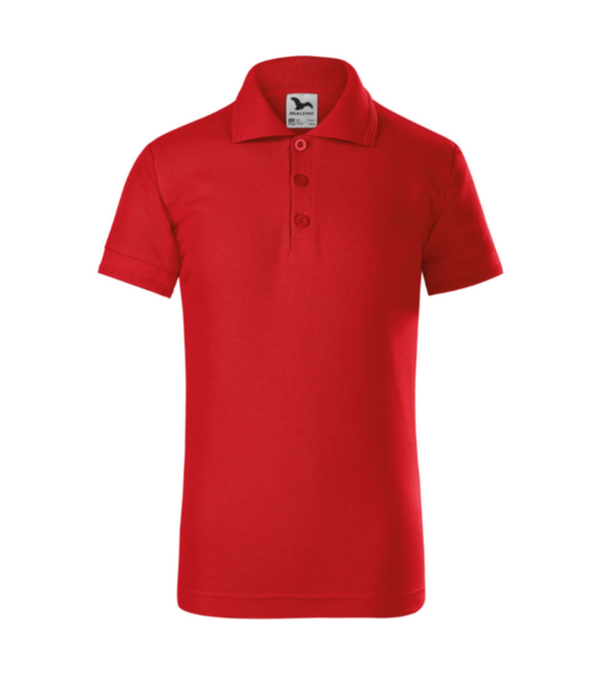 Tricou polo rosu pentru copii din bumbac cu maneca scurta Pique Pol222 [1]
