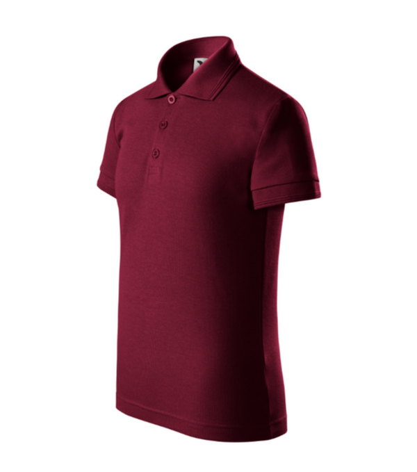 Tricou polo  visiniu pentru copii din bumbac cu maneca scurta Pique Pol222 [2]