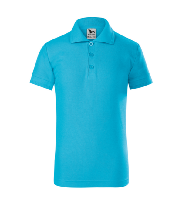 Tricou polo  turquaz pentru copii din bumbac cu maneca scurta Pique Pol222 [1]