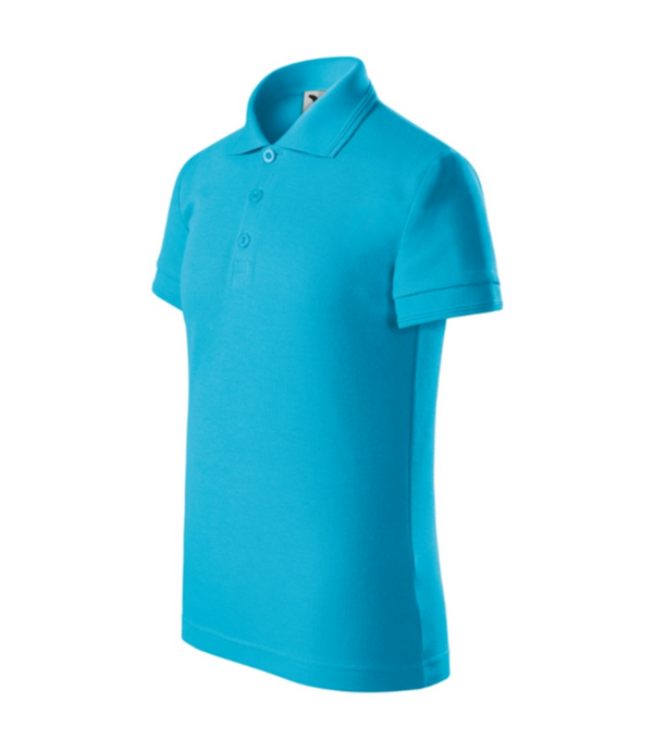 Tricou polo  turquaz pentru copii din bumbac cu maneca scurta Pique Pol222 [2]