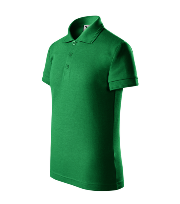 Tricou polo  verde mediu pentru copii din bumbac cu maneca scurta Pique Pol222 [2]