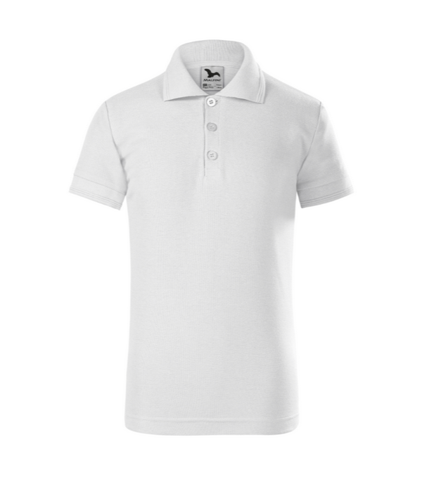 Tricou polo  alb pentru copii din bumbac cu maneca scurta Pique Pol222 [1]