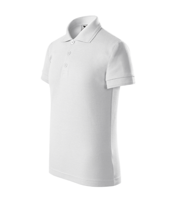 Tricou polo  alb pentru copii din bumbac cu maneca scurta Pique Pol222 [2]