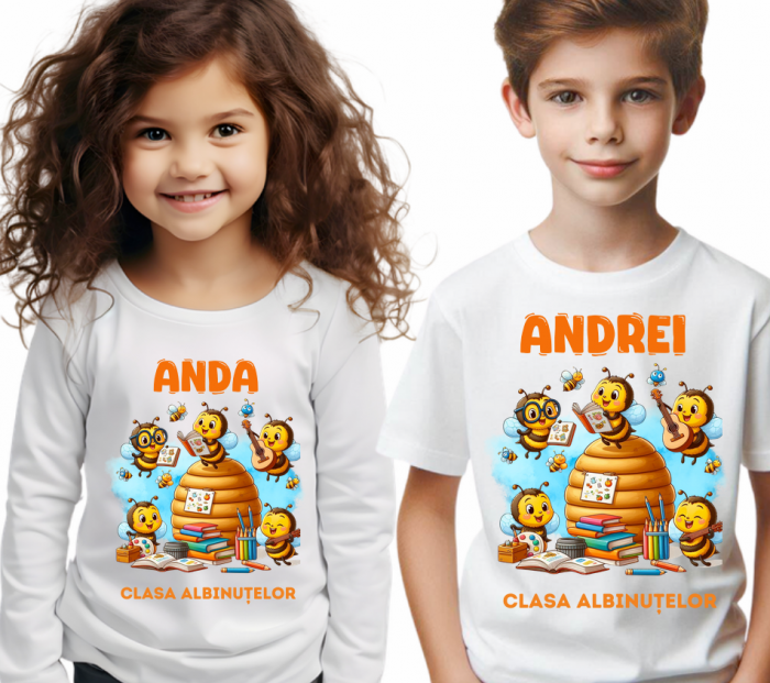 Tricou scolare Clasa albinutelor personalizat pentru absolventi de scoala sau gradinita [2]