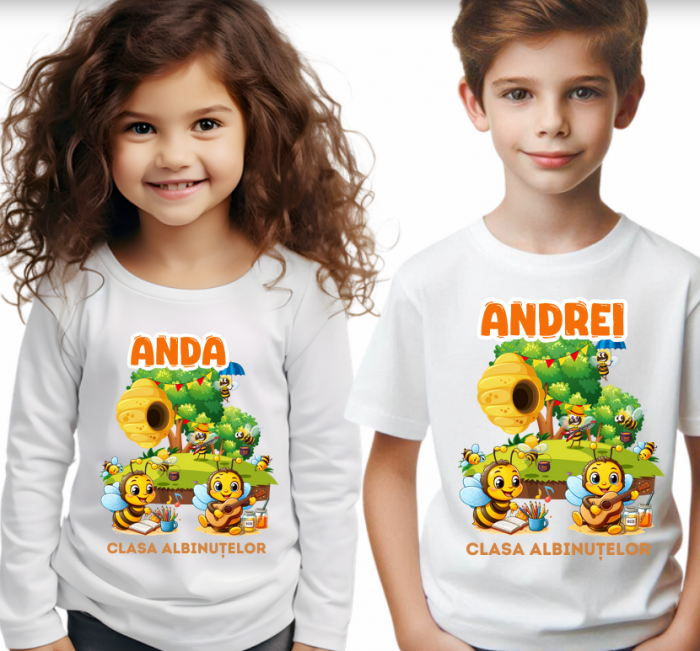 Tricou scolare Clasa albinutelor personalizat pentru absolventi de scoala sau gradinita [2]