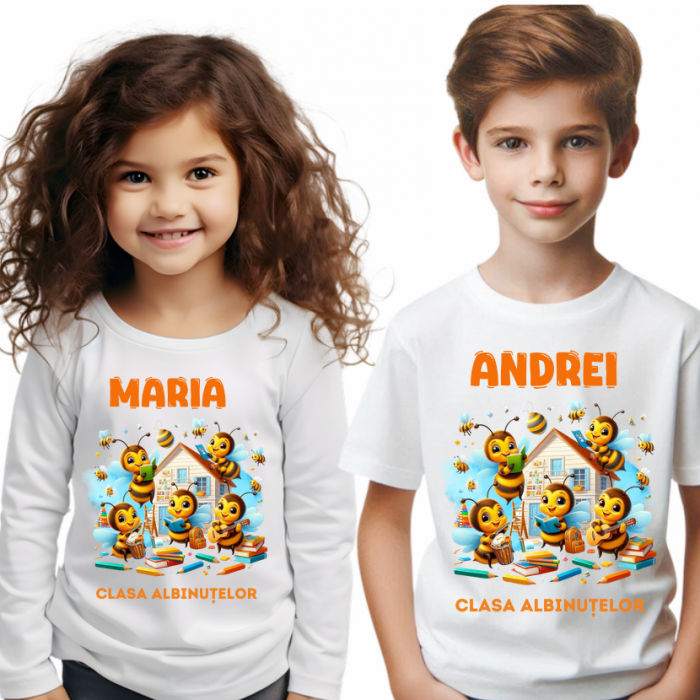 Tricou scolare Clasa albinutelor personalizat pentru absolventi de scoala sau gradinita [2]