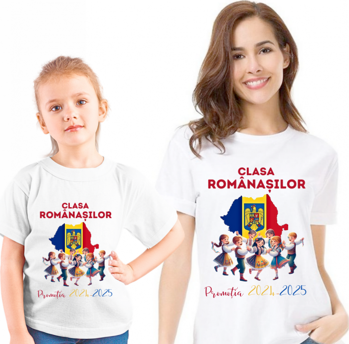 Tricou traditional absolvire elevi hora unirii Clasa Romanasilor ABS11206 [1]