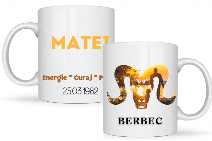 Tricou zodiac BERBEC personalizat cu text sau poze, unisex TBER122 [4]
