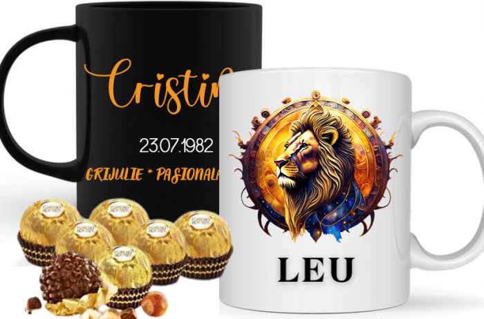 Tricou zodiac LEU personalizat cu text sau poze, unisex TLEU118 [5]