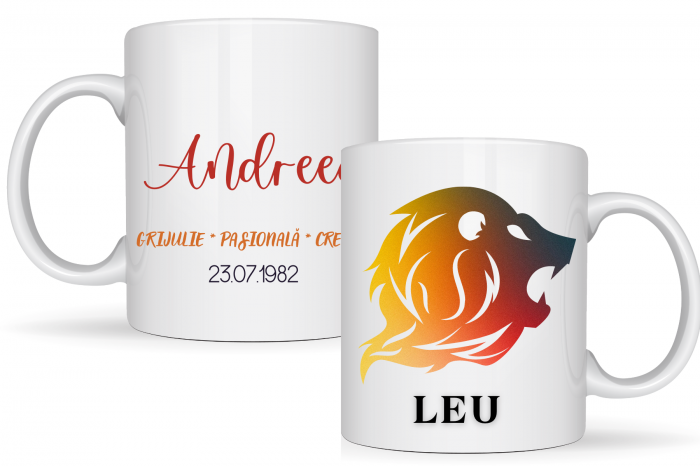 Tricou zodiac LEU personalizat cu text sau poze, unisex TLEU119 [9]