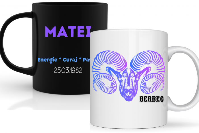 Tricou zodiac BERBEC personalizat cu text sau poze, unisex TBER121 [6]