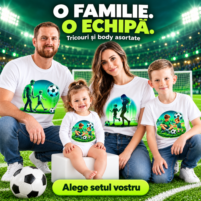 Tricouri Family Aniversare Personalizate – Cadou Haios pentru Copii și Părinți | Model Tematic Fotbal [2]