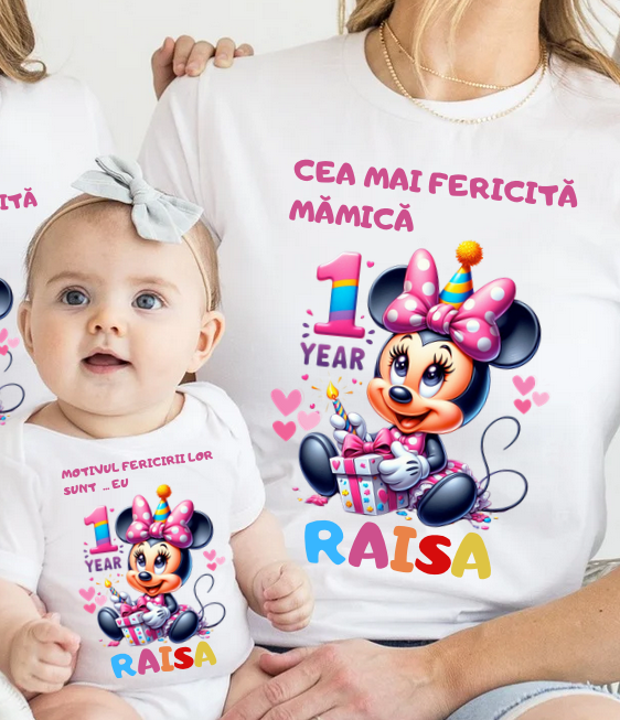 Tricouri Family mama, tata  si copii personalizate PENTRU MOT 1 AN 11256.02 Minnie Mouse [3]