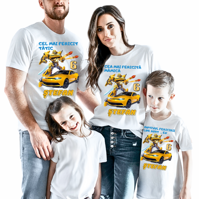 Tricouri Family mama, tata  si copii personalizate pentru aniversare Transformers  11256.31 [1]