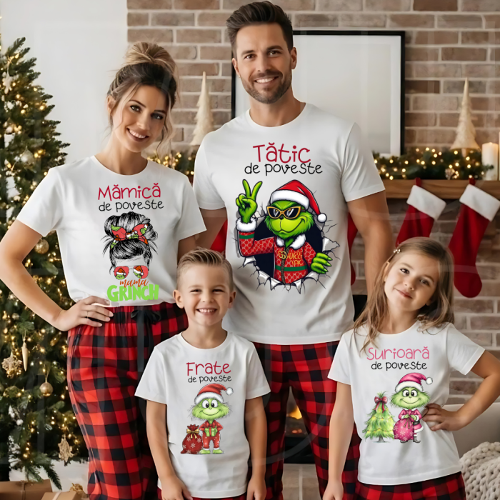 Tricouri personalizate Family, Cadoul perfect de craciun Grinch Family  25110 [1]