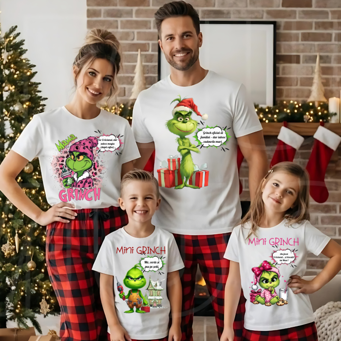 Tricouri personalizate Family, Cadoul perfect de craciun Grinch Family  25112 [1]