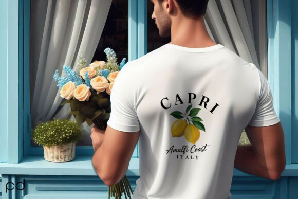 Tricouri Personalizate pentru Vara Capri Amalfi Coast Italy   - Esentiale in Bagajul Tau de Vacanta ❤️ E-Cadou.com [2]