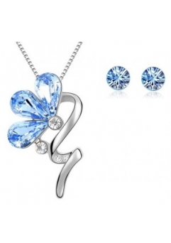 Bijuterii - Set BLOOM SHINE lightblue cu cristale swarovski