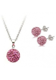 Bijuterii - Set bijuteriii SHAMBALA rose cu cristale