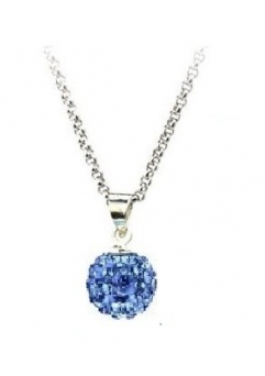 Bijuterii - Pandant SHAMBALA  LIGHTBLUE cu lantic placat cu argint cu cristale