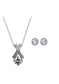 Bijuterii - Set X Love  cu elemente Swarovski, garantie 6 luni