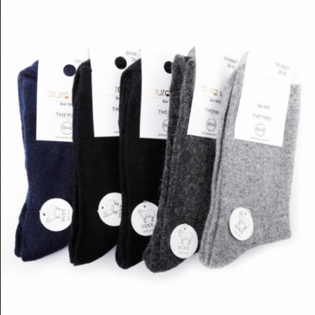5in1 Sosete de barbati, thermo din lana, culoare uni, set 5 perechi, TFV5566 [2]