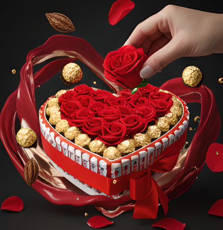 Aranjament Floral cu ciocolata  Kinder Ferrero, 19 Trandafiri, model LOVE19 [2]