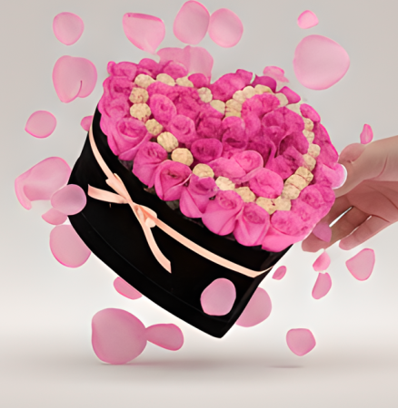 Aranjament Floral Fererro Pink, cu Trandafiri din sapun [5]