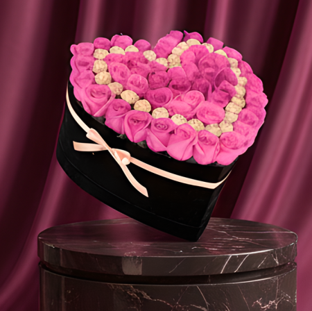 Aranjament Floral Fererro Pink, cu Trandafiri din sapun [7]