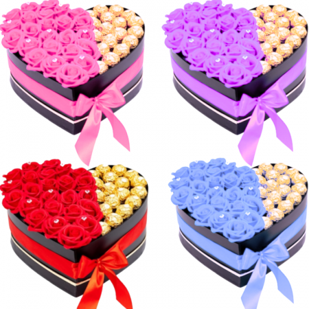 Aranjament Floral Fererro Pink, cu Trandafiri din sapun [1]