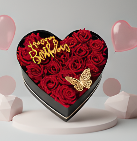 Aranjament Floral Heart Red cu Trandafiri din sapun [7]