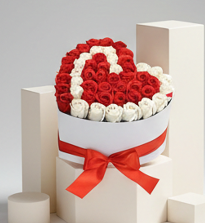 Aranjament cu trandafiri din sapun LOVE roz [4]