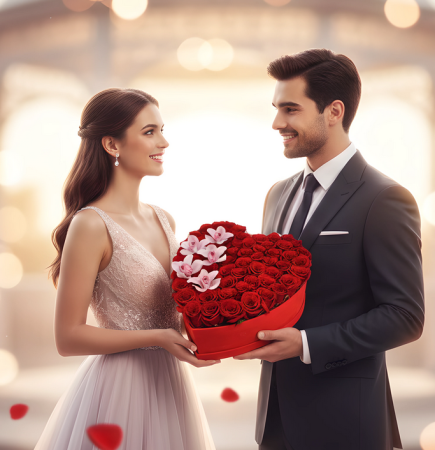 Pachete si seturi cadou femei - Aranjament Floral LOVE cu Trandafiri din Sapun Cadou perfect si elegant